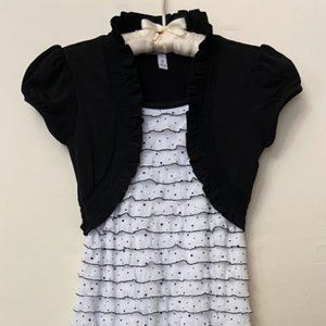 Speechless - Black and White Dress w/ Ruffles and Sequins